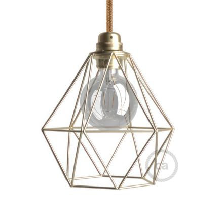 Naked bulb cage metal lampshade with Diamond E27 socket