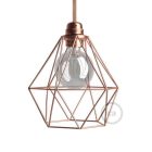 Naked bulb cage metal lampshade with Diamond E27 socket