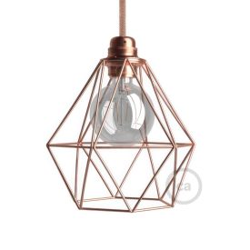Naked bulb cage metal lampshade with Diamond E27 socket