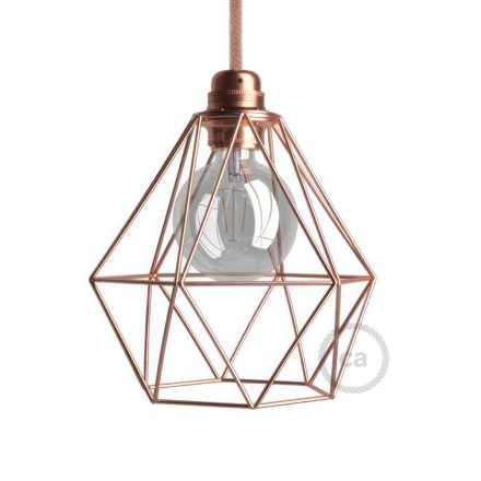 Naked bulb cage metal lampshade with Diamond E27 socket