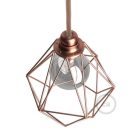 Naked bulb cage metal lampshade with Diamond E27 socket