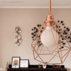 Naked bulb cage metal lampshade with Diamond E27 socket