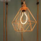 Naked bulb cage metal lampshade with Diamond E27 socket