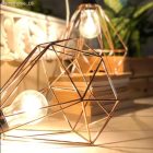 Naked bulb cage metal lampshade with Diamond E27 socket