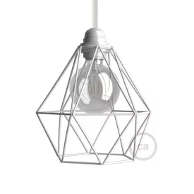 Naked bulb cage metal lampshade with Diamond E27 socket