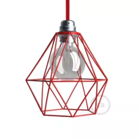 Naked bulb cage metal lampshade with Diamond E27 socket