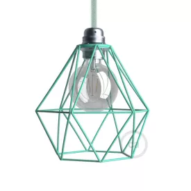 Naked bulb cage metal lampshade with Diamond E27 socket