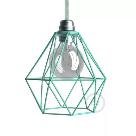 Naked bulb cage metal lampshade with Diamond E27 socket