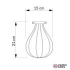 Bare bulb cover metal lampshade Drop-shaped, with adjustable collar