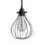 Bare Light Bulb Cage Metal Lampshade Drop with Adjustable Collar Black