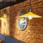 Swing enameled metal lampshade with E27 socket
