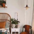 Swing enameled metal lampshade with E27 socket