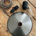Swing enameled metal lampshade with E27 socket