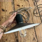 Swing enameled metal lampshade with E27 socket