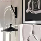 Swing enameled metal lampshade with E27 socket