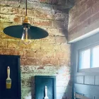Swing enameled metal lampshade with E27 socket