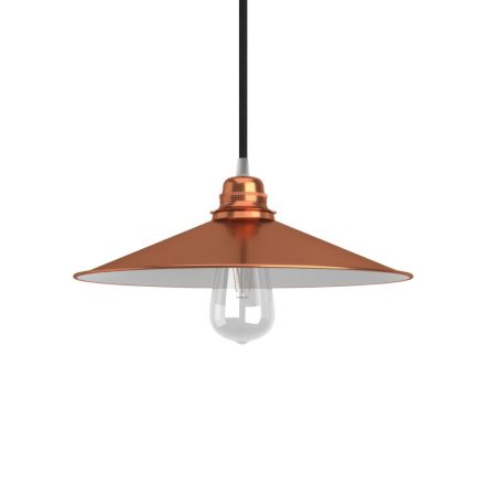 Swing enameled metal lampshade with E27 socket
