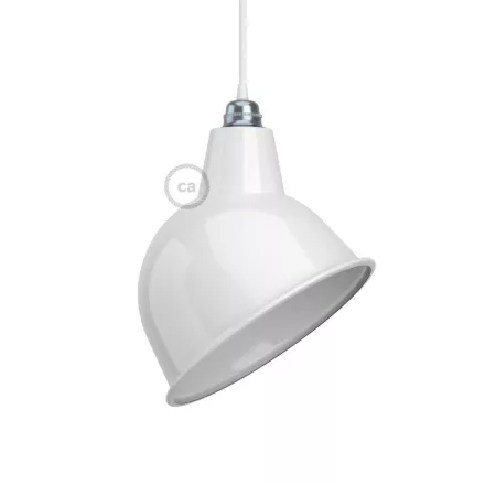 Broadway lampshade made of polished metal, with E27 socket