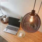 Bare bulb cage metal lampshade Ghostbell XL with E27 socket