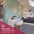 Wooden wall guide for string lights and Filé system. Made in Italy