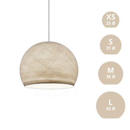  DOME LAMP SHADE MADE OF RUST - 100% HANDMADE ECRU BEIGE POLYESTER