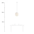  SPHERE LAMP SHADE MADE OF WIRE - 100% HANDMADE WHITE POLYESTER