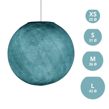  SPHERE LAMP SHADE MADE OF RUST - 100% HANDMADE PETROL BLUE POLYESTER