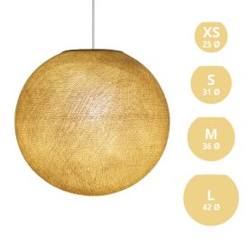    SPHERE LAMP SHADE MADE OF WOVEN FABRIC - 100% HANDMADE MUSTARD POLYESTER