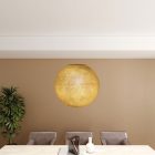  SPHERE LAMP SHADE MADE OF WOVEN FABRIC - 100% HANDMADE MUSTARD POLYESTER