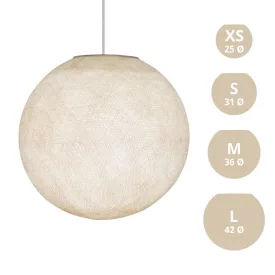    SPHERE LAMP SHADE MADE OF WOVEN FABRIC - 100% HANDMADE ECRU BEIGE POLYESTER