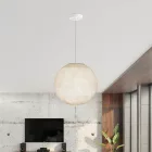  SPHERE LAMP SHADE MADE OF WOVEN FABRIC - 100% HANDMADE ECRU BEIGE POLYESTER
