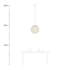  SPHERE LAMP SHADE MADE OF WOVEN FABRIC - 100% HANDMADE ECRU BEIGE POLYESTER