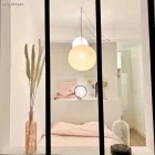  SPHERE LAMP SHADE MADE OF WOVEN FABRIC - 100% HANDMADE ECRU BEIGE POLYESTER