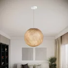 SPHERE LAMP SHADE MADE OF WOVEN FABRIC - 100% HANDMADE SAND POLYESTER