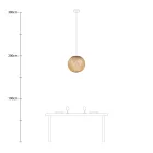 SPHERE LAMP SHADE MADE OF WOVEN FABRIC - 100% HANDMADE SAND POLYESTER