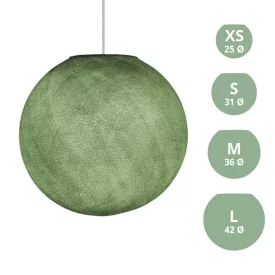    SPHERE LAMP SHADE MADE OF WOVEN FABRIC - 100% HANDMADE OLIVE GREEN POLYESTER