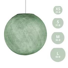    SPHERE LAMP SHADE MADE OF WOVEN FABRIC - 100% HANDMADE MILK GREEN POLYESTER
