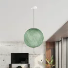  SPHERE LAMP SHADE MADE OF WOVEN FABRIC - 100% HANDMADE MILK GREEN POLYESTER