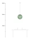  SPHERE LAMP SHADE MADE OF WOVEN FABRIC - 100% HANDMADE MILK GREEN POLYESTER