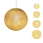  SPHERE LAMP SHADE MADE OF WOVEN FABRIC - 100% HANDMADE MUSTARD POLYESTER