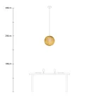  SPHERE LAMP SHADE MADE OF WOVEN FABRIC - 100% HANDMADE MUSTARD POLYESTER
