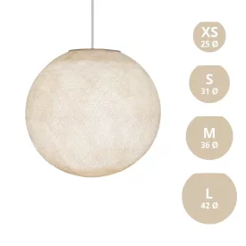    SPHERE LAMP SHADE MADE OF WOVEN FABRIC - 100% HANDMADE ECRU BEIGE POLYESTER