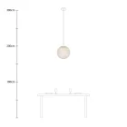  SPHERE LAMP SHADE MADE OF WOVEN FABRIC - 100% HANDMADE ECRU BEIGE POLYESTER