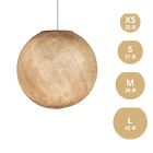 SPHERE LAMP SHADE MADE OF WOVEN FABRIC - 100% HANDMADE SAND POLYESTER