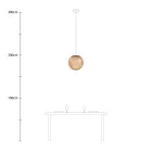 SPHERE LAMP SHADE MADE OF WOVEN FABRIC - 100% HANDMADE SAND POLYESTER