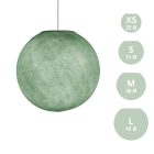  SPHERE LAMP SHADE MADE OF WOVEN FABRIC - 100% HANDMADE MILK GREEN POLYESTER