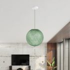  SPHERE LAMP SHADE MADE OF WOVEN FABRIC - 100% HANDMADE MILK GREEN POLYESTER