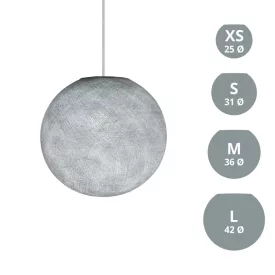    Sphere lampshade made of fiber - 100% handmade Pearl gray polyester