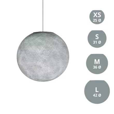  Sphere lampshade made of fiber - 100% handmade Pearl gray polyester