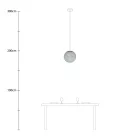  Sphere lampshade made of fiber - 100% handmade Pearl gray polyester